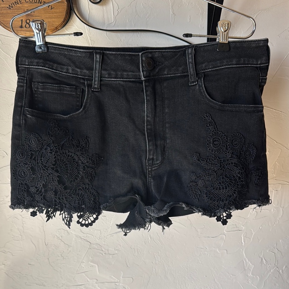 American Eagle Black Lace Trim Women's Shorts